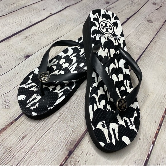 Tory Burch Shoes | Tory Burch Black White Flip Flops | Poshmark